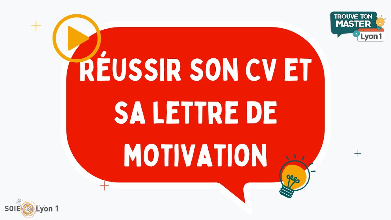 TROUVE TON MASTER 2025 REPLAY | Réussir son CV et sa lettre de motivation
