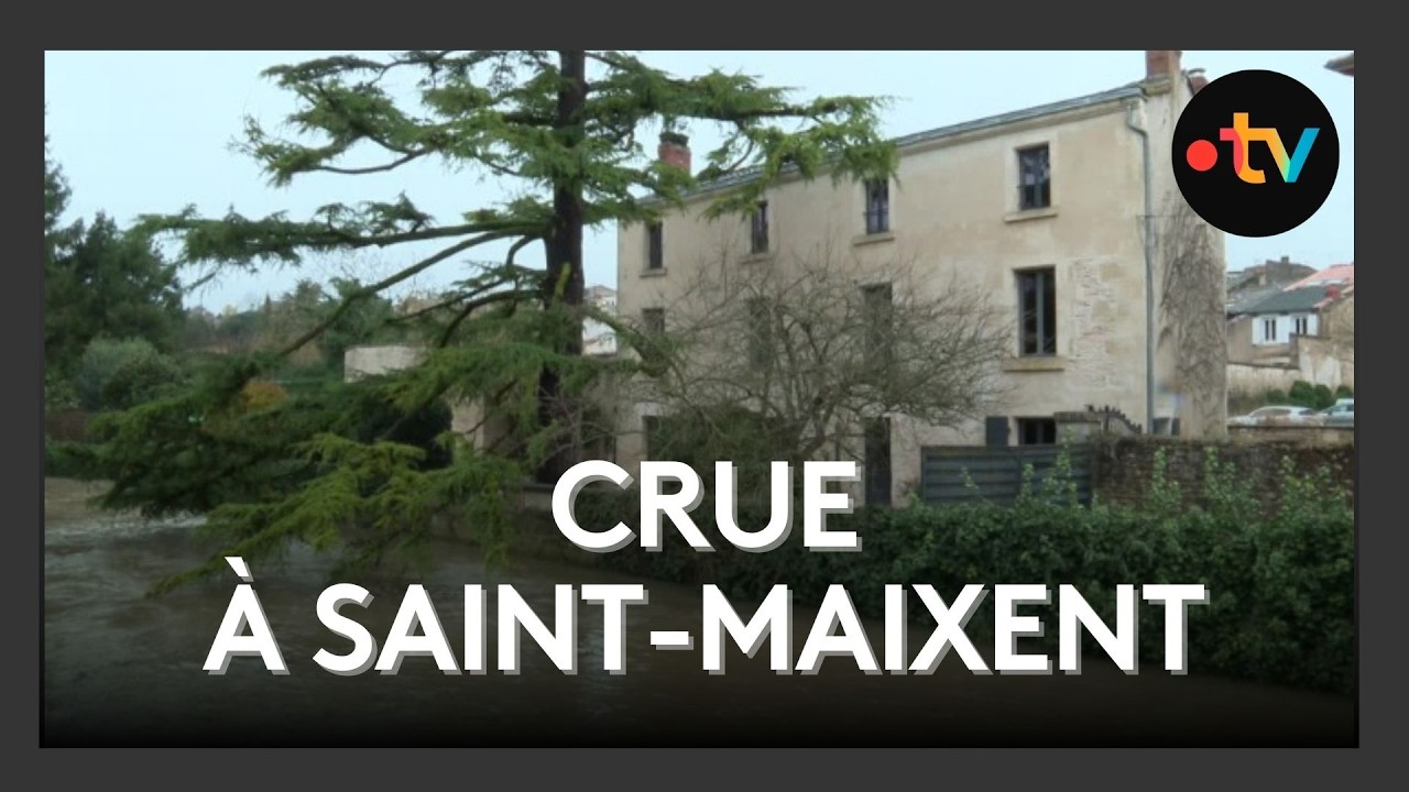 Tempête Nils : crue à Saint-Maixent-l'Ecole dans les Deux-Sèvres