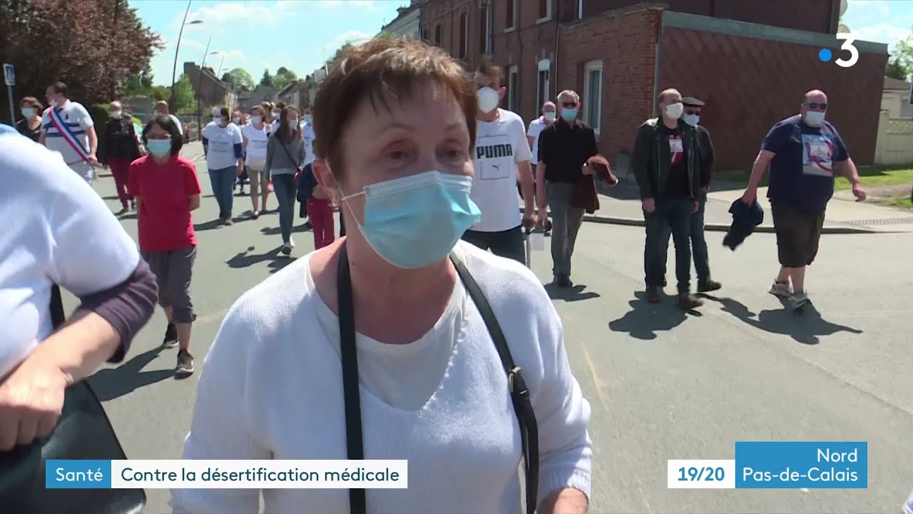 Manifestation contre la désertification médicale.