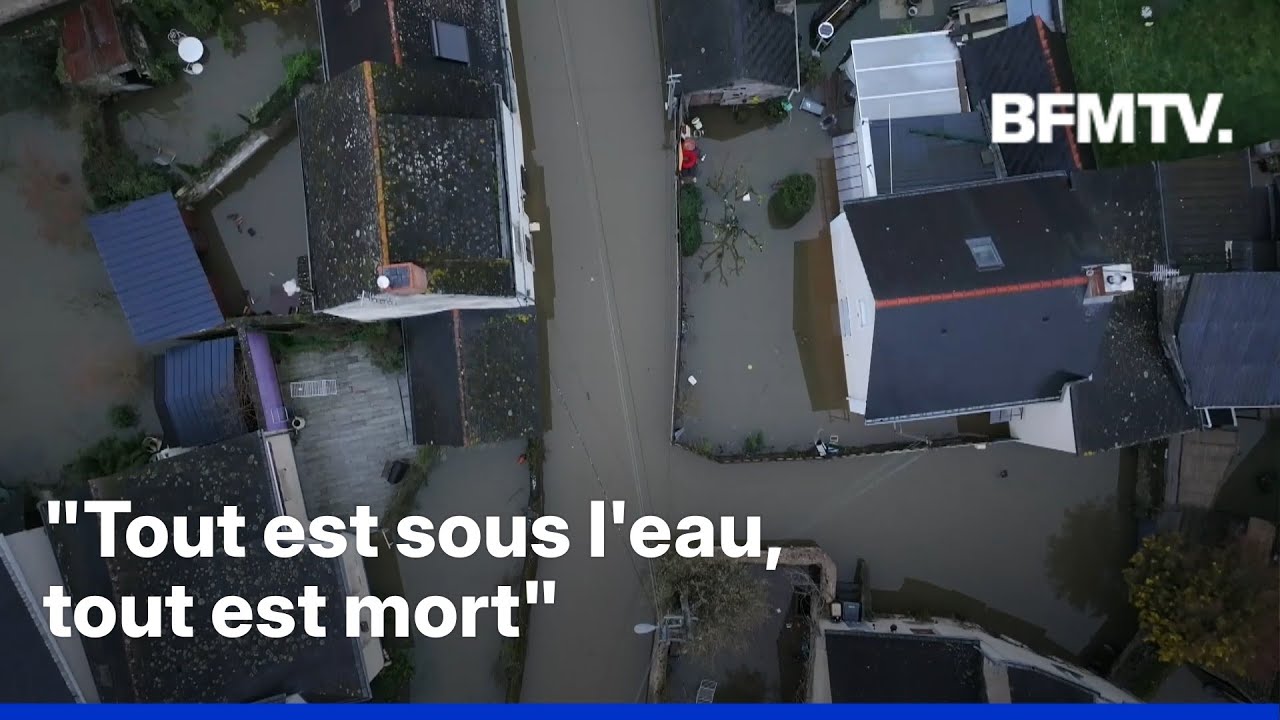 Crues: la solidarité s'organise à Cheffes-sur-Sarthe, village complètement sous l'eau