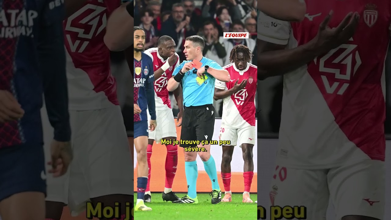 😡 Sébastien Pocognoli estime que son joueur ne méritait pas d’être expulsé #shorts #psg #monaco